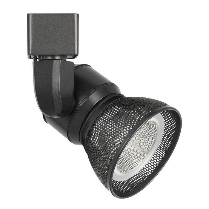 10W Integrated LED Metal Track Fixture with Mesh Head, Dark Black