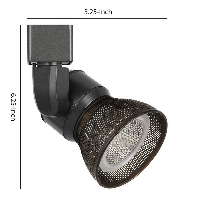 10W Integrated LED Metal Track Fixture with Mesh Head, Black and Bronze