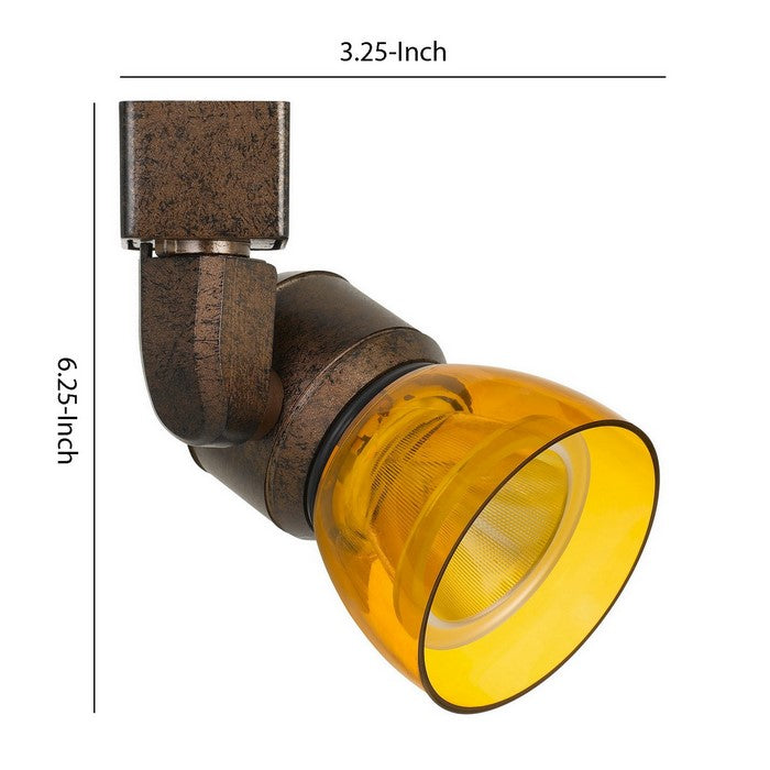 10W Integrated LED Track Fixture with Polycarbonate Head, Bronze and Yellow