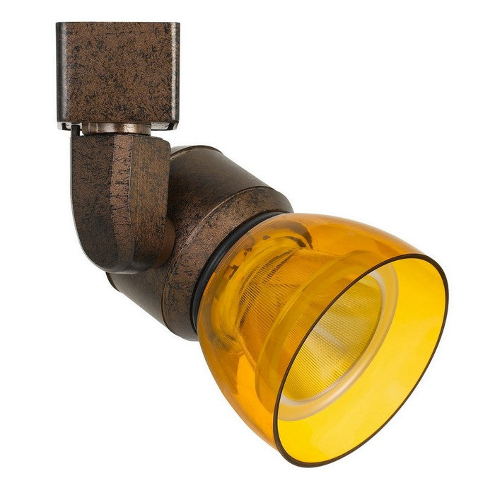 10W Integrated LED Track Fixture with Polycarbonate Head, Bronze and Yellow