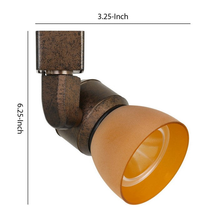 10W Integrated LED Track Fixture with Polycarbonate Head, Bronze and Orange