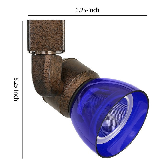 10W Integrated LED Track Fixture with Polycarbonate Head, Bronze and Blue