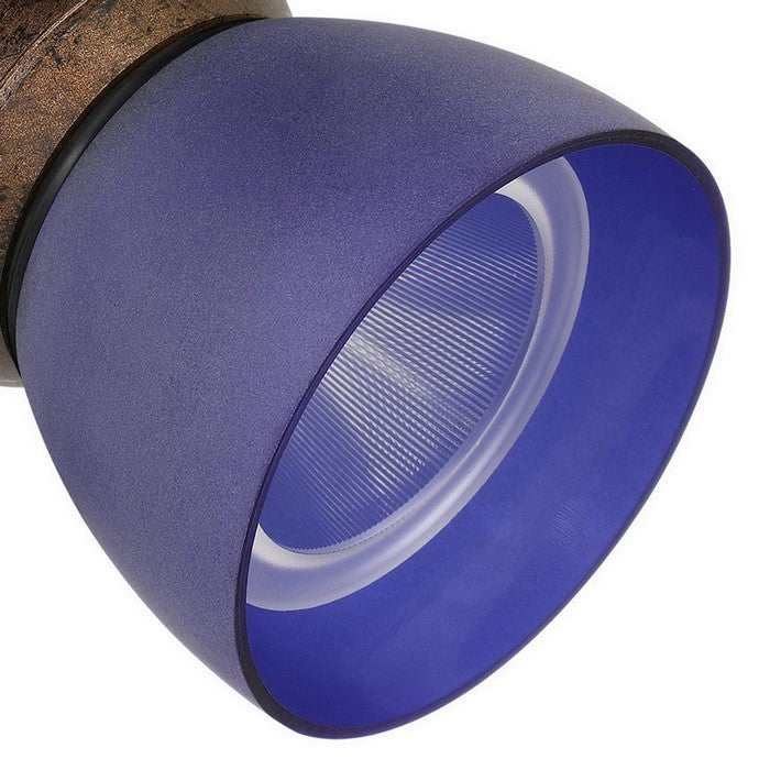 10W Integrated Metal and Polycarbonate LED Track Fixture, Bronze and Blue