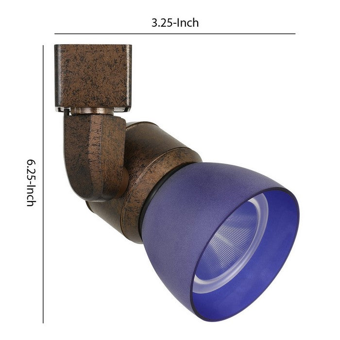 10W Integrated Metal and Polycarbonate LED Track Fixture, Bronze and Blue