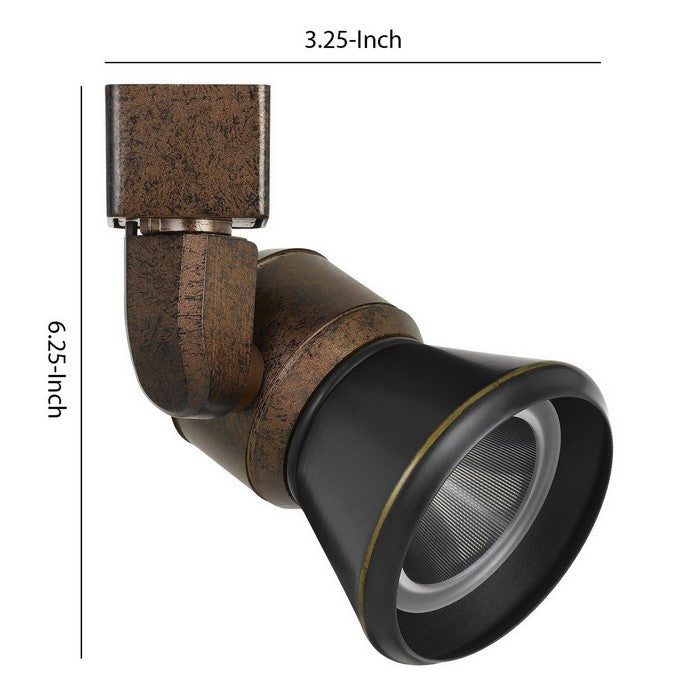 10W Integrated  Cone Head LED Metal Track Fixture, Black and Bronze
