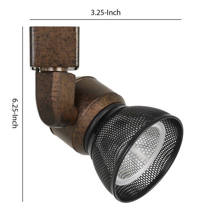 10W Integrated LED Metal Track Fixture with Mesh Head, Bronze and Black
