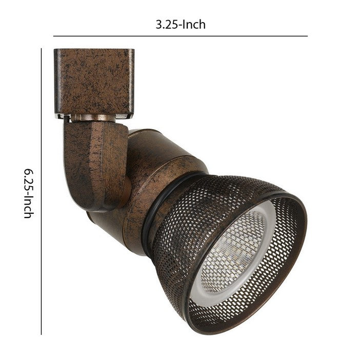 10W Integrated LED Metal Track Fixture with Mesh Head, Bronze
