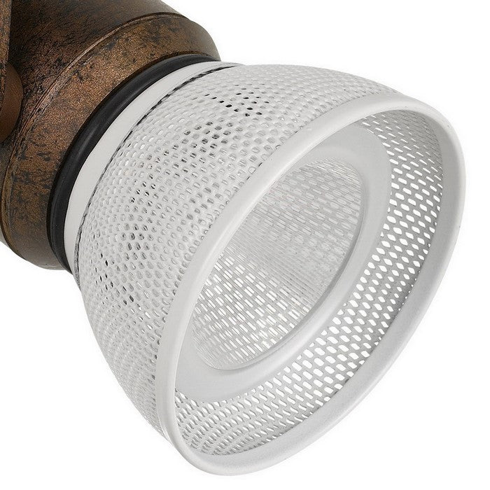 10W Integrated LED Metal Track Fixture with Mesh Head, Bronze and White