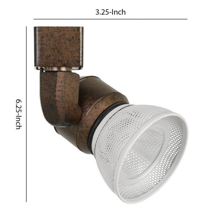 10W Integrated LED Metal Track Fixture with Mesh Head, Bronze and White