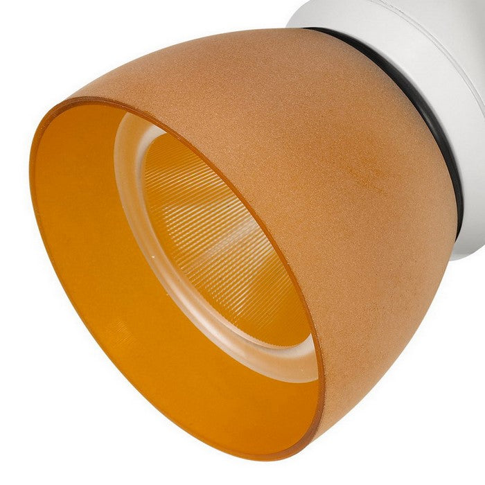 10W Integrated LED Track Fixture with Polycarbonate Head, Orange and White