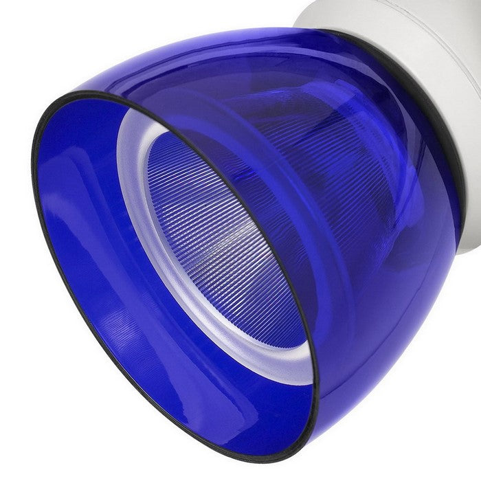 10W Integrated LED Track Fixture with Polycarbonate Head, White and Blue