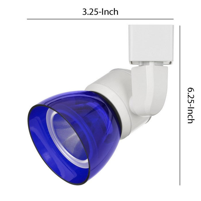 10W Integrated LED Track Fixture with Polycarbonate Head, White and Blue