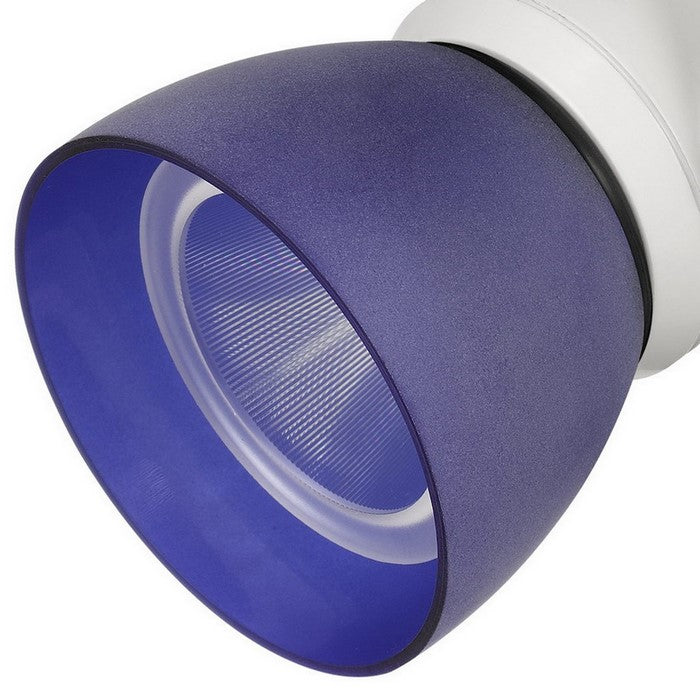 10W Integrated Metal and Polycarbonate LED Track Fixture, White and Blue