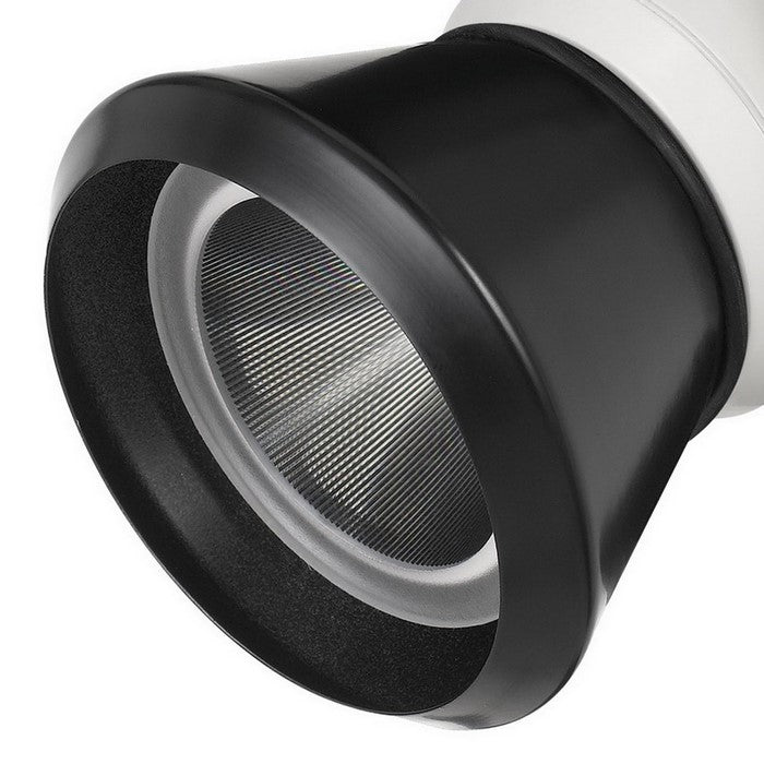 10W Integrated LED Metal Track Fixture with Cone Head, White and Black