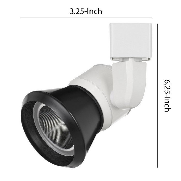 10W Integrated LED Metal Track Fixture with Cone Head, White and Black