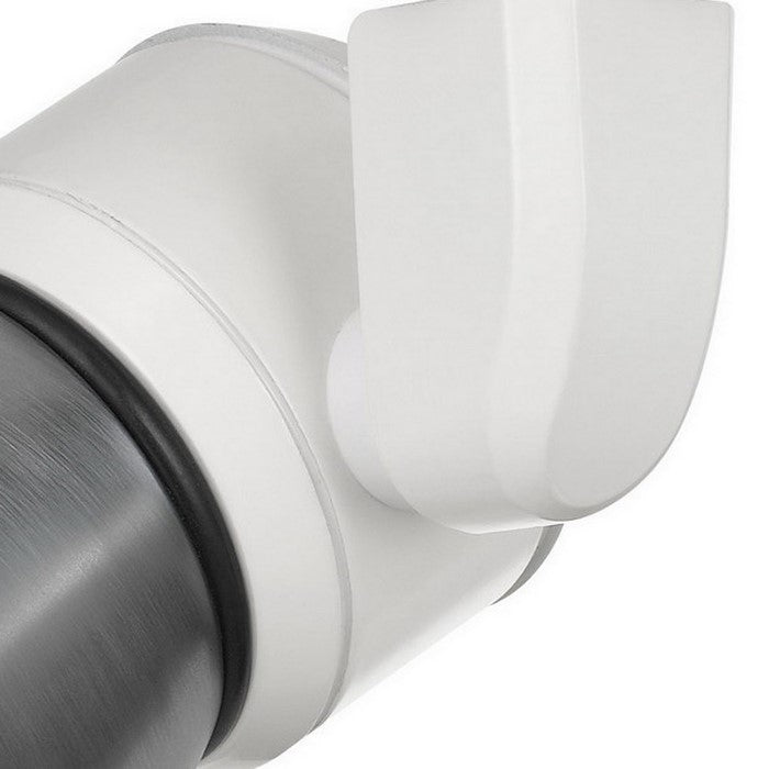 10W Integrated LED Metal Track Fixture with Cone Head, White and Silver
