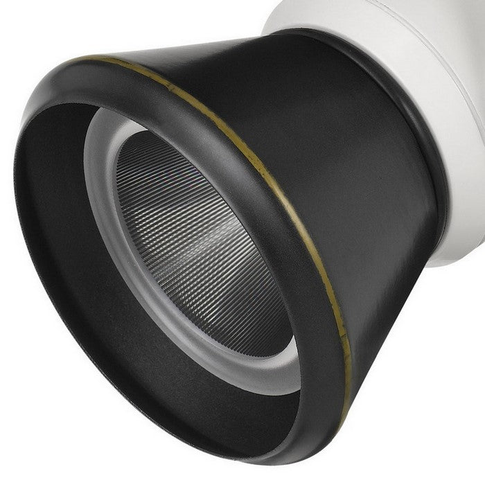 10W Integrated Cone Head LED Metal Track Fixture, White and Black