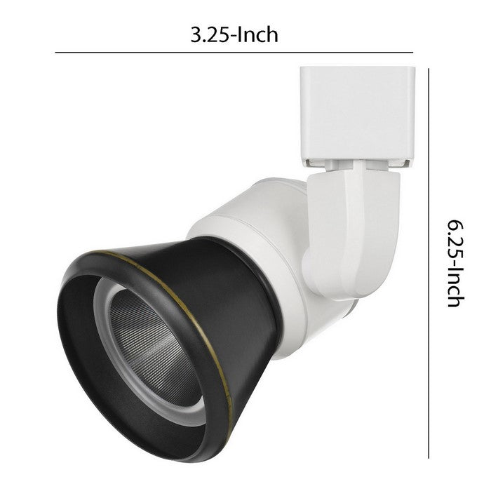 10W Integrated Cone Head LED Metal Track Fixture, White and Black