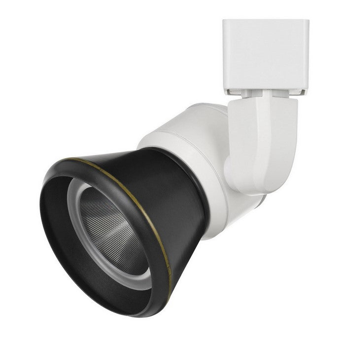 10W Integrated Cone Head LED Metal Track Fixture, White and Black