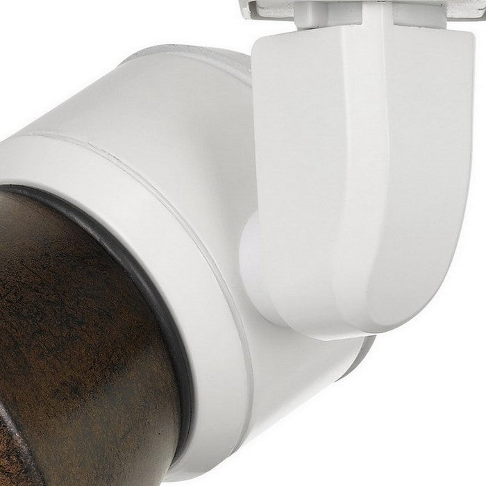 10W Integrated LED Metal Track Fixture with Cone Head, White and Bronze