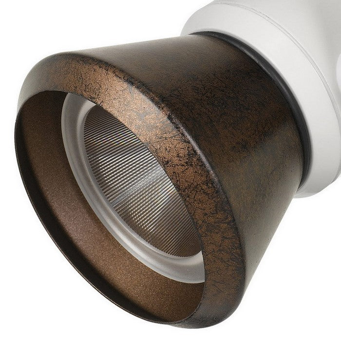 10W Integrated LED Metal Track Fixture with Cone Head, White and Bronze