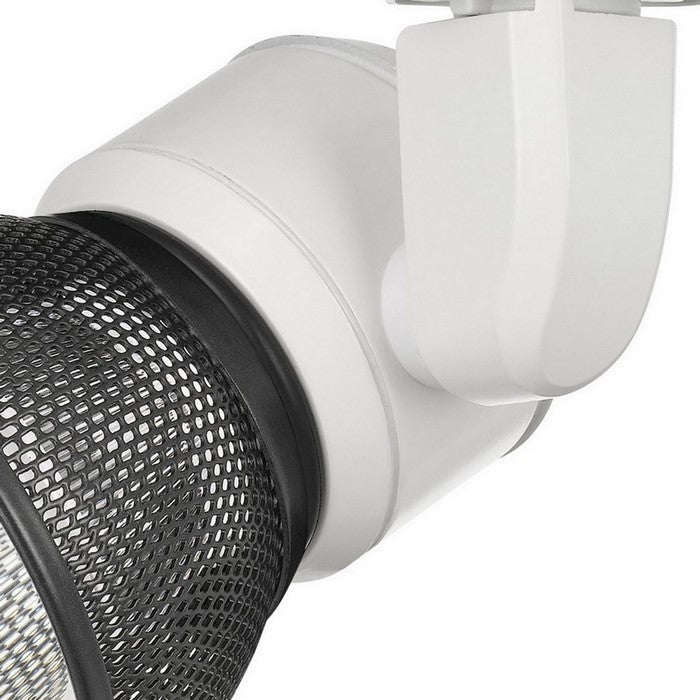 10W Integrated LED Metal Track Fixture with Mesh Head, White and Black