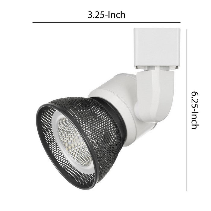 10W Integrated LED Metal Track Fixture with Mesh Head, White and Black