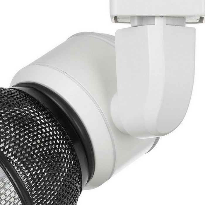 10W Integrated LED Metal Track Fixture with Mesh Head, White and Dark Black