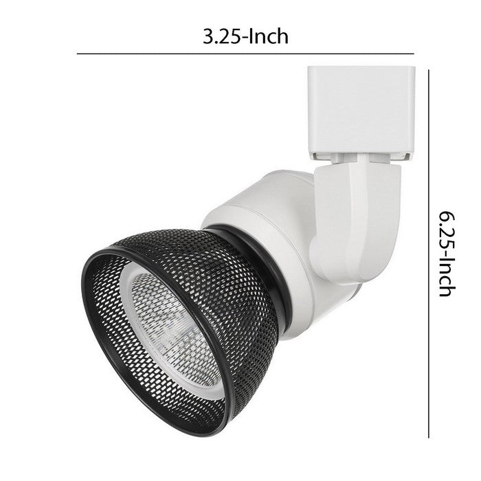 10W Integrated LED Metal Track Fixture with Mesh Head, White and Dark Black