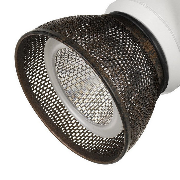 10W Integrated LED Metal Track Fixture with Mesh Head, White and Bronze