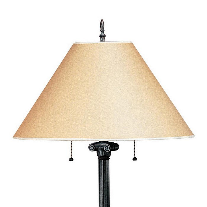 Paper Wrapped Tapered Shade Double Chain Table Lamp, Brown and Metal Gray