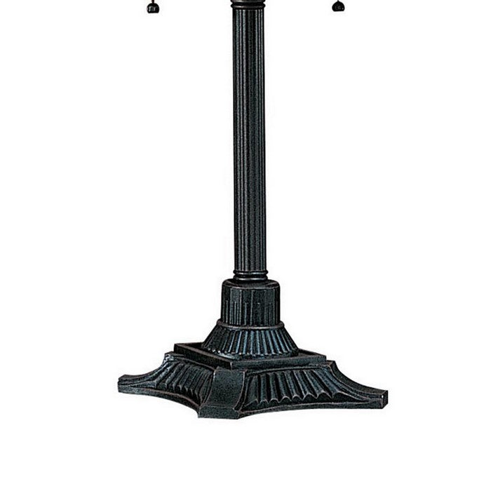 Paper Wrapped Tapered Shade Double Chain Table Lamp, Brown and Metal Gray