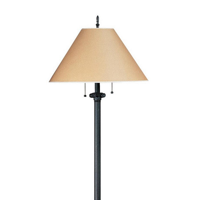 Paper Wrapped Tapered Shade Double Chain Floor Lamp, Brown and Metal Gray