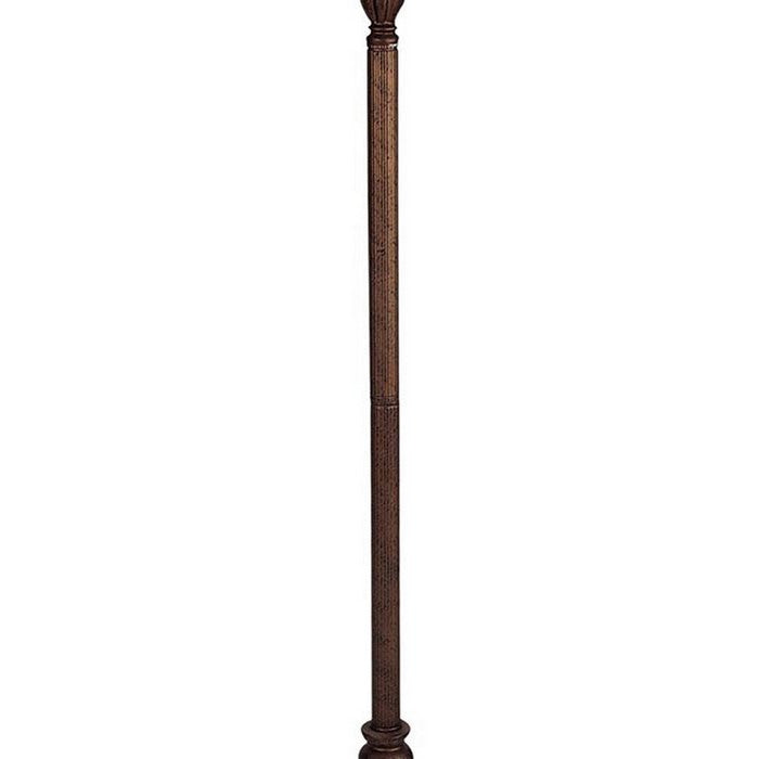 Metal Floor Lamp with 6 Way Switch and Fabric Shade, Off white and Bronze