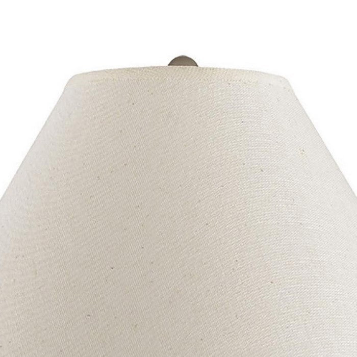 60 Watt Metal Swing Arm Wall Lamp with Tapered Shade, Off White and Silver