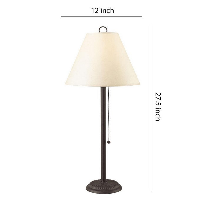 Paper Shade Metal Table Lamp with Pull Chain Switch,Set of 4,White and Black