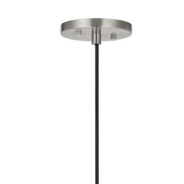 Hexagonal Metal Frame Single LED Light Pendant with Glass Diffuser, Gray