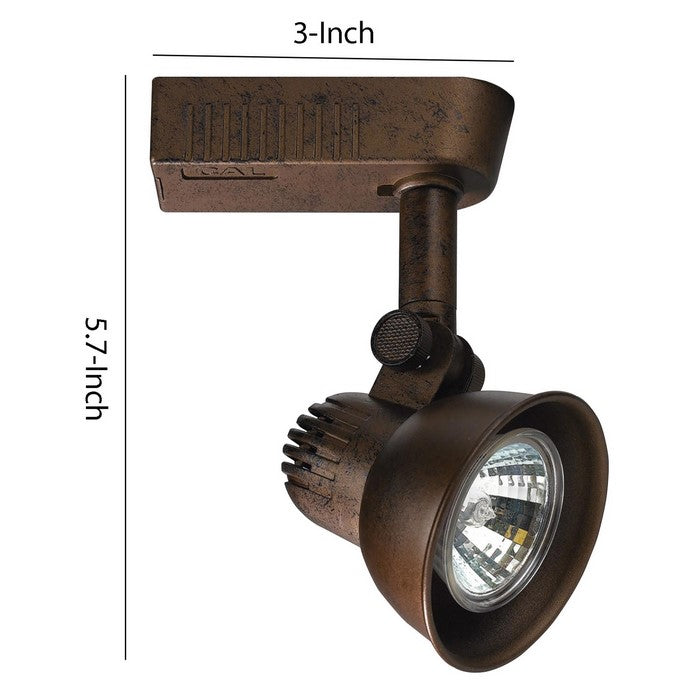 50 Watt Metal Frame Adjustable Track Head, Rustic Brown