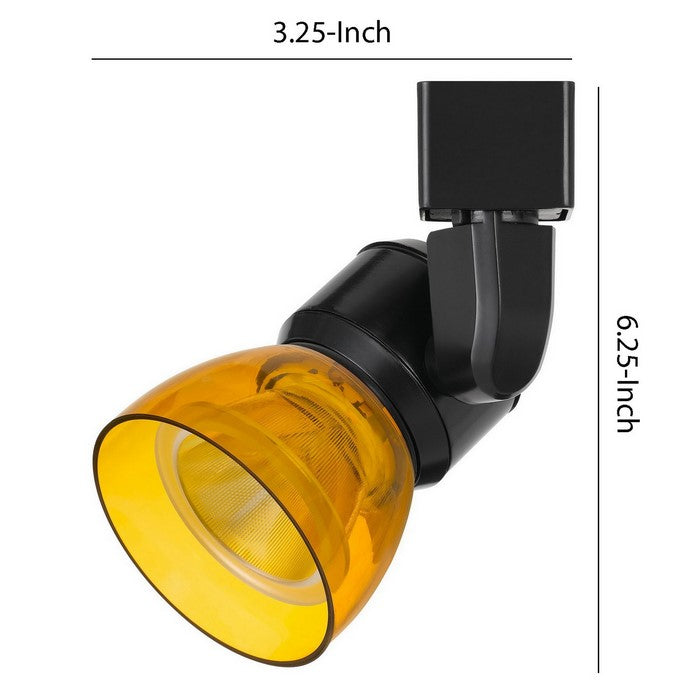 Metal and Clear Polycarbonate LED Track Fixture, Yellow and Black