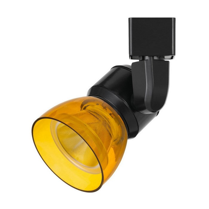 Metal and Clear Polycarbonate LED Track Fixture, Yellow and Black