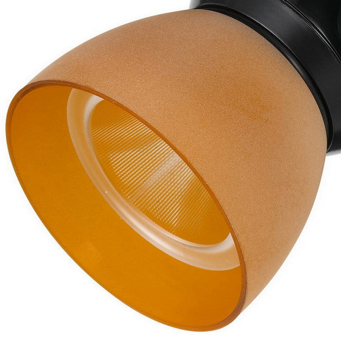 Metal and Frosted Polycarbonate LED Track Fixture, Yellow and Black