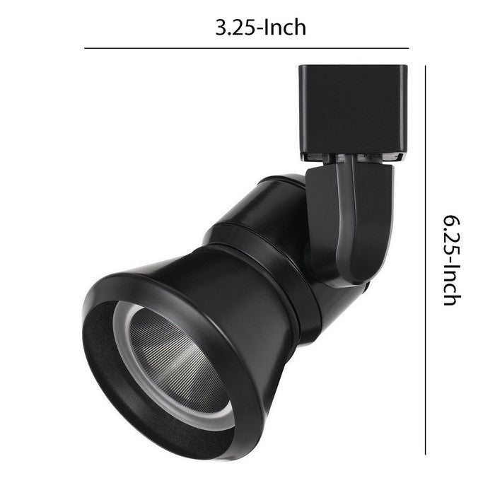 Metal Frame LED Track Fixture with Conical Shade, Black