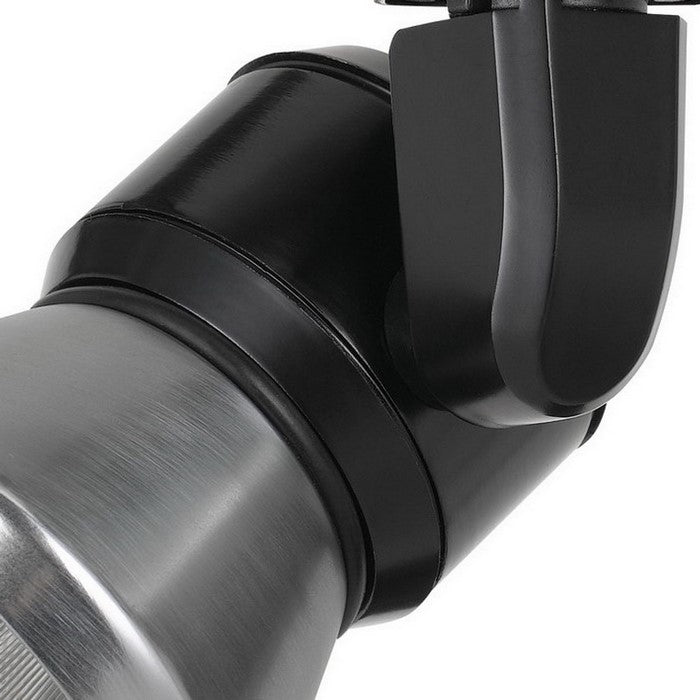 Metal Frame LED Track Fixture with Conical Shade, Black and Silver