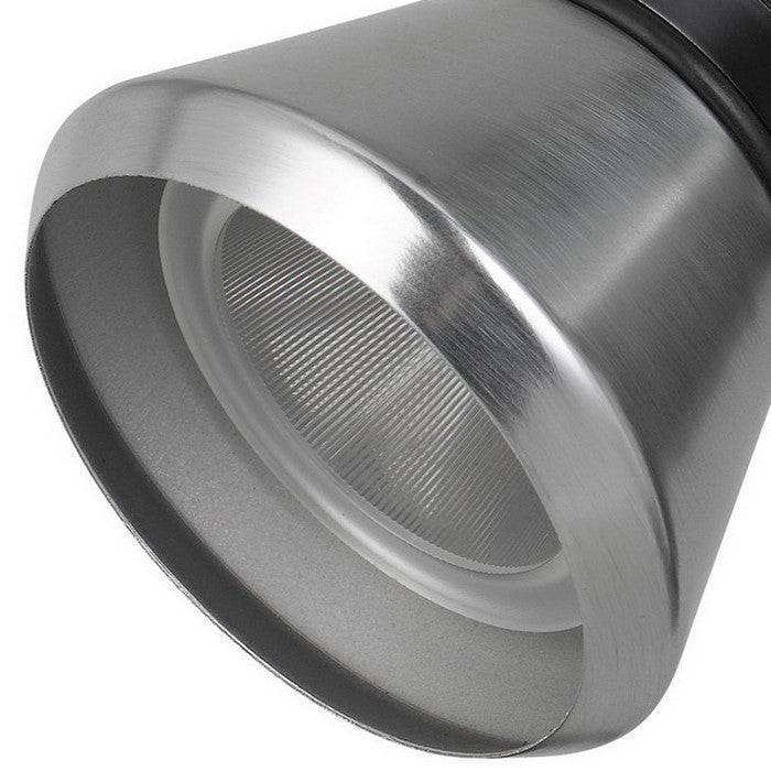 Metal Frame LED Track Fixture with Conical Shade, Black and Silver