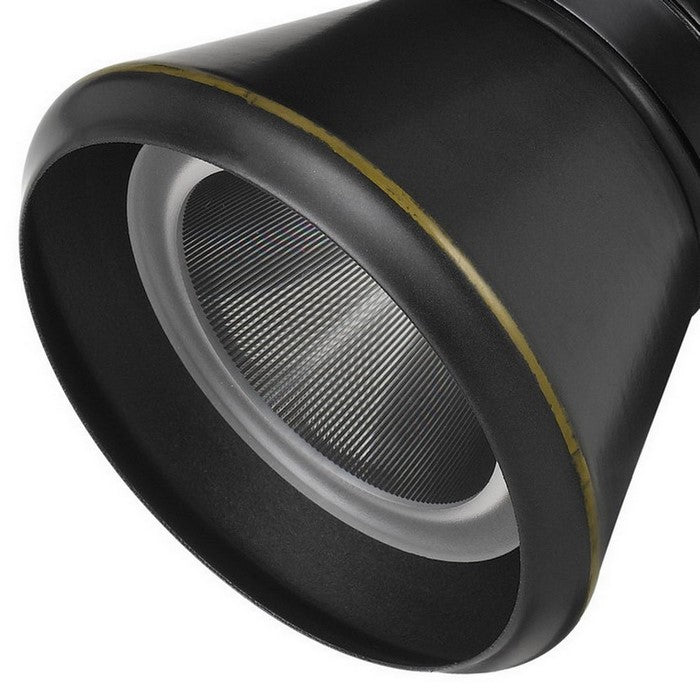 Metal Frame LED Track Fixture with Conical Shade, Black and Gold