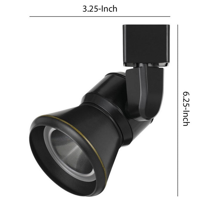 Metal Frame LED Track Fixture with Conical Shade, Black and Gold