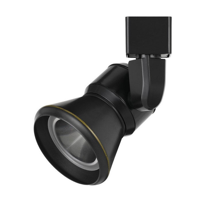 Metal Frame LED Track Fixture with Conical Shade, Black and Gold
