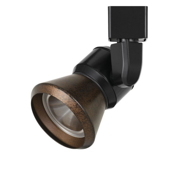 Metal Frame LED Track Fixture with Conical Shade, Black and Bronze