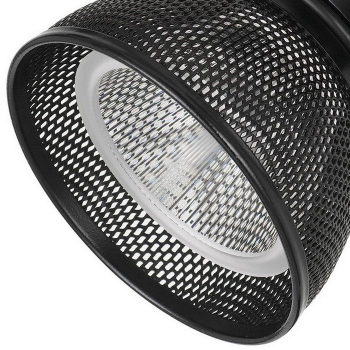 Metal Frame LED Track Fixture with Mesh Shade, Black