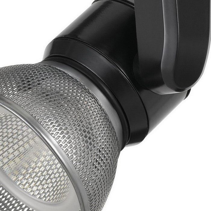 Metal Frame LED Track Fixture with Mesh Shade, Black and Silver